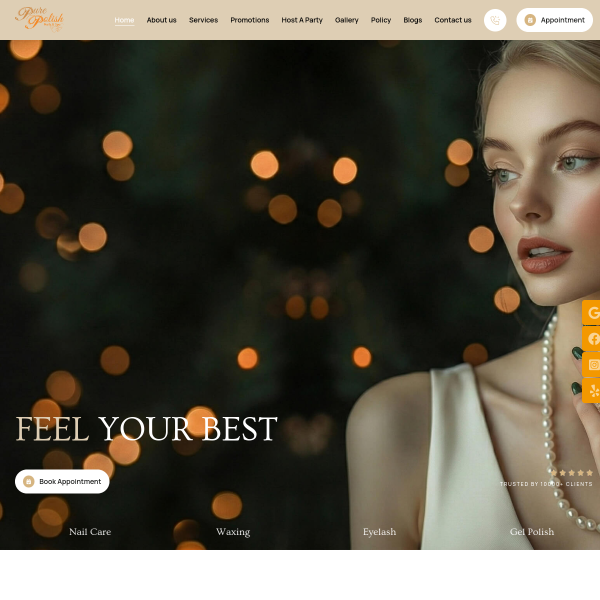 Pure Polish Nails & Spa live website example